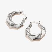 Textured Swirl Hoop Earrings