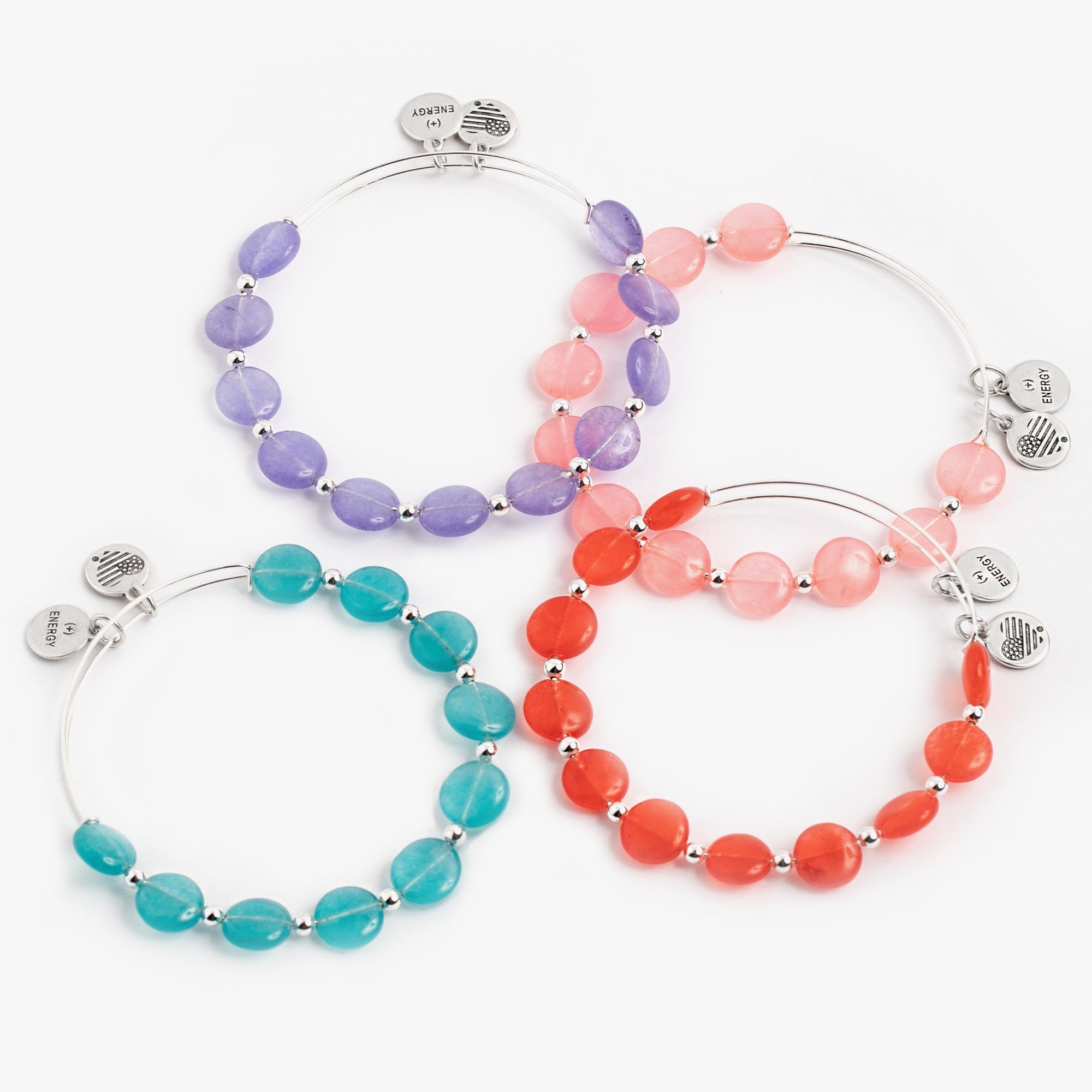 Watercolor Beaded Bangle, Set of 4