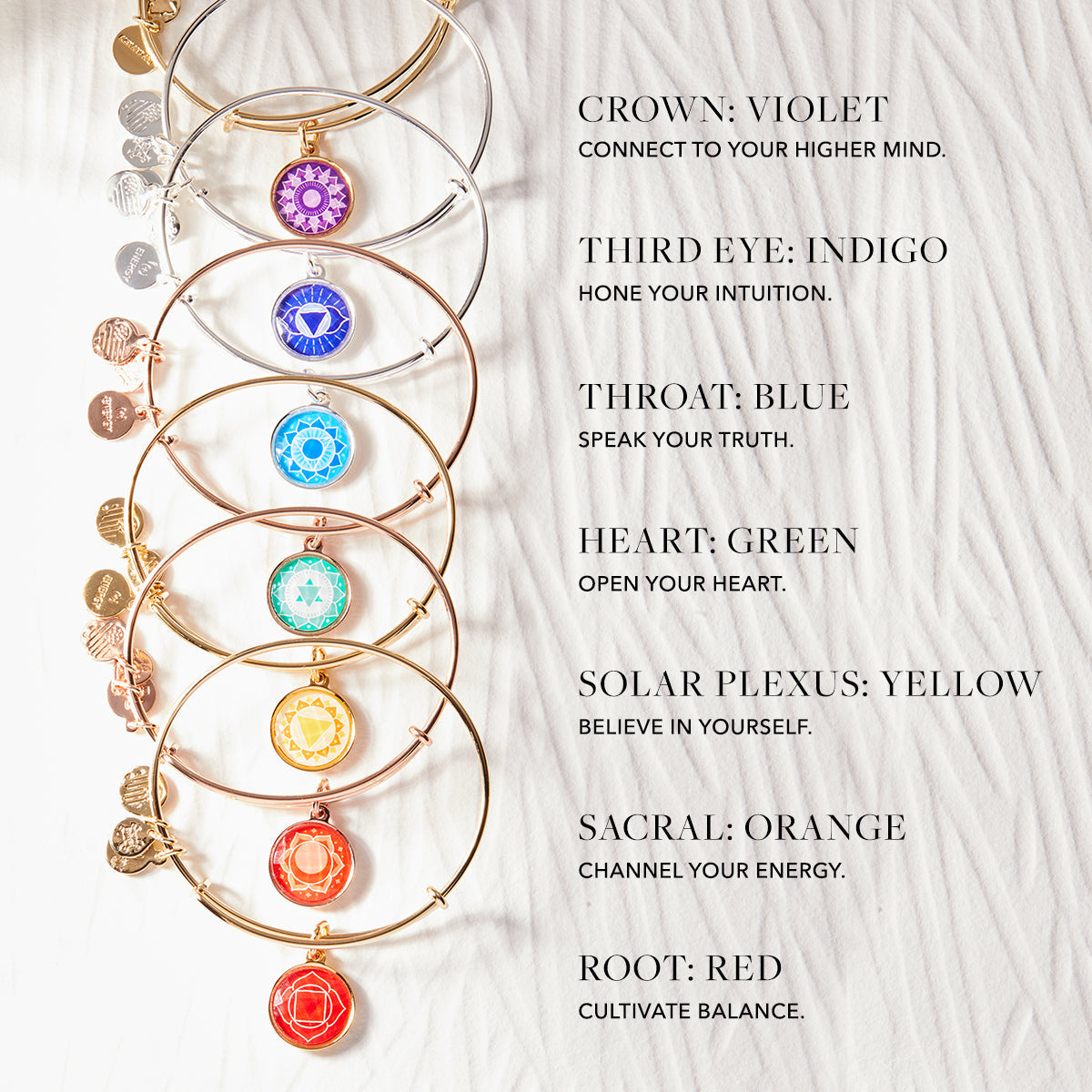 Crown Chakra Charm Bangle Bracelet