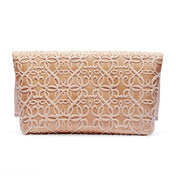 Gabriel Leather Fold Over Clutch, Blush