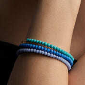 Matte Brilliance Beaded Bangle, Turquoise