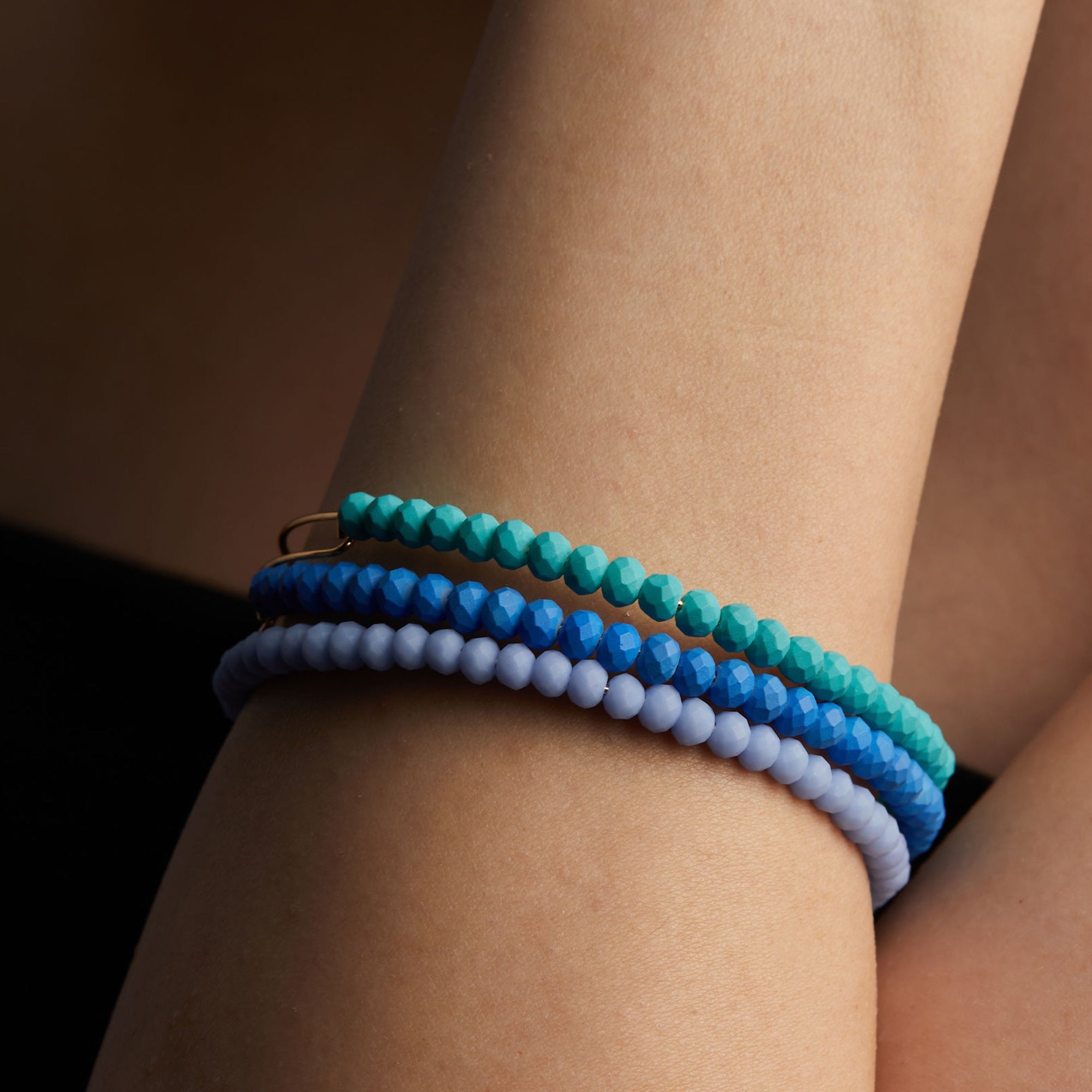 Matte Brilliance Beaded Bangle, Turquoise
