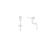 Cross + Crystal Drop Earrings