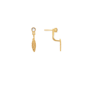 Feather + Crystal Drop Earrings