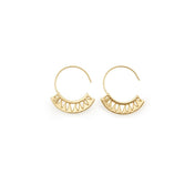 Blue Lotus Hoop Earrings