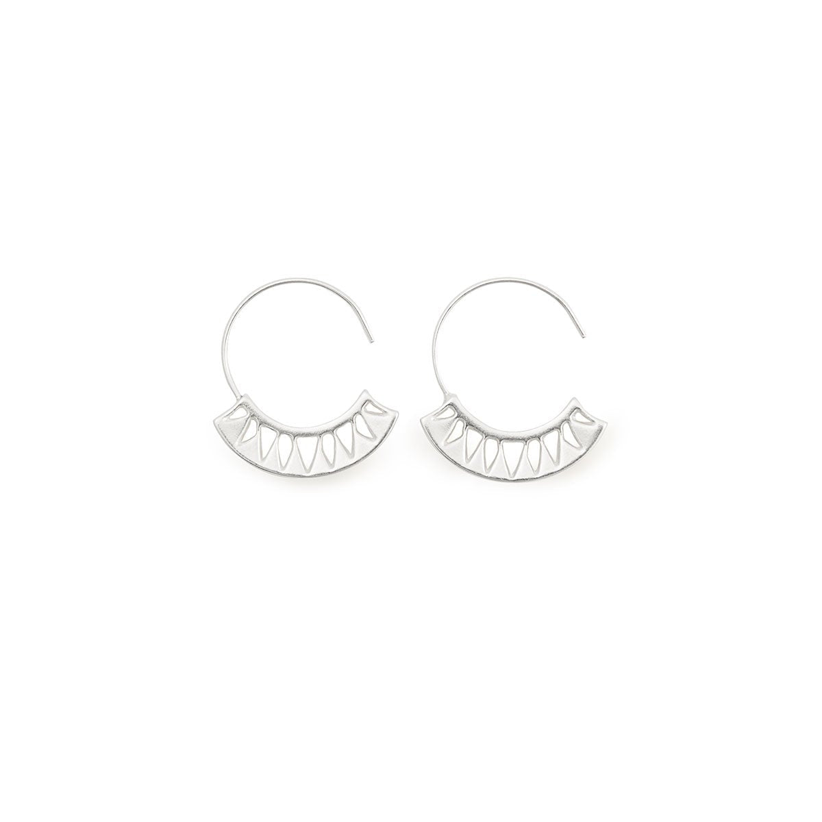 Blue Lotus Hoop Earrings